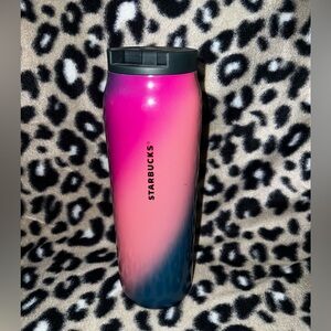 NEW STARBUCKS 20 Oz PINK TEAL & FUSHIA OMBRÉ STAINLESS VACUUM INSULATED TUMBLER
